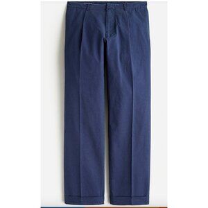 J.Crew $198 Mens Pleated Suit Pant Ripstop Cotton Navy 34X30 BN137